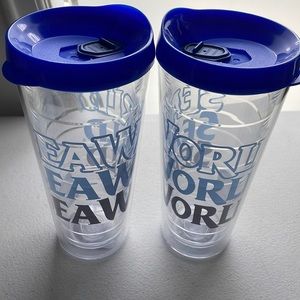 2 New Sea World Tritan USA 22 oz Insulated Drink Cups